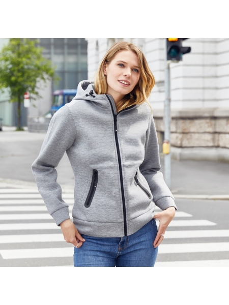 Felpa da donna personalizzata James & Nicholson Ladies' Hooded Jacket