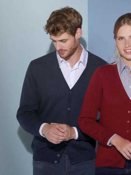 Cardigan da uomo personalizzato James & Nicholson Men's V-Neck Cardigan