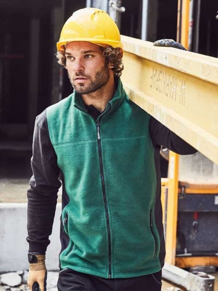 Gilet da uomo personalizzato James & Nicholson Men's Workwear Fleece Vest - Strong