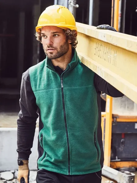 Gilet da uomo personalizzato James & Nicholson Men's Workwear Fleece Vest - Strong