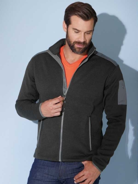 Pile per uomo personalizzato James & Nicholson Men's Knitted Fleece Jacket