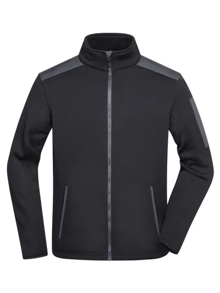 pile-per-uomo-personalizzato-james-nicholson-mens-knitted-fleece-jacket-black-carbon-17.webp