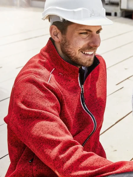Pile da lavoro da uomo James & Nicholson Men's Knitted Workwear Fleece Jacket - Solid