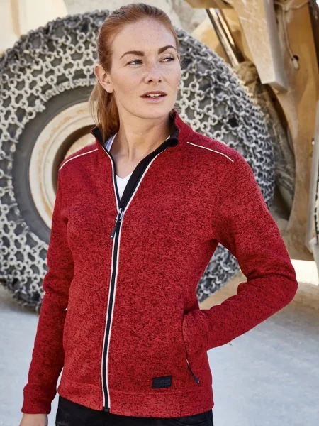 Pile da lavoro da donna James & Nicholson Ladies' Knitted Workwear Fleece Jacket - Solid