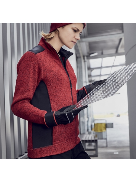 Pile da lavoro da donna personalizzato James & Nicholson Ladies' Knitted Workwear Fleece Jacket - Strong