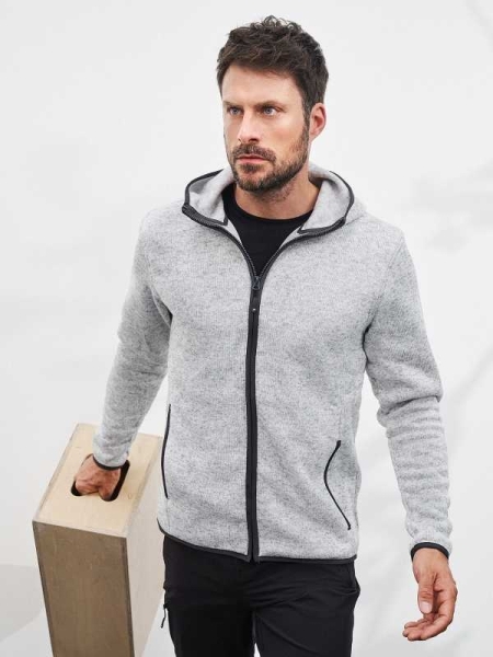 Felpa per uomo in pile personalizzata James & Nicholson Men's Knitted Fleece Hoody