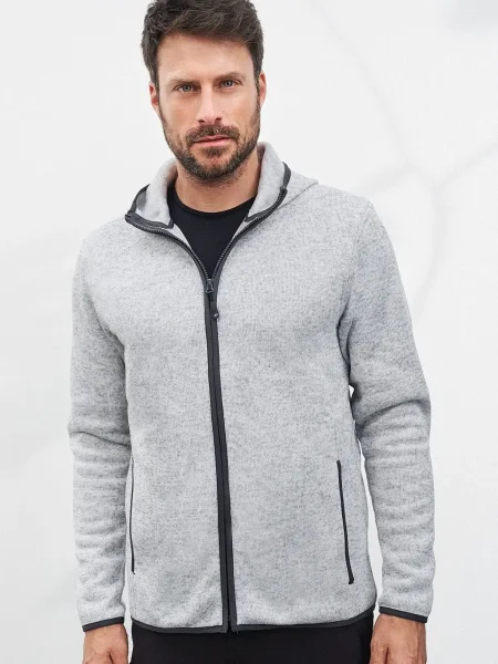 Felpa per uomo in pile personalizzata James & Nicholson Men's Knitted Fleece Hoody