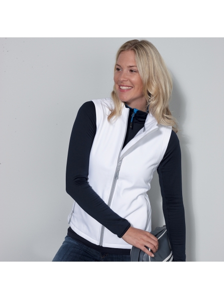 Gilet da donna in softshell personalizzato James & Nicholson Ladies' Promo Softshell Vest