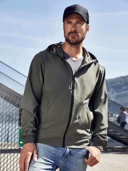 Softshell da uomo personalizzato James & Nicholson Men's Hooded Softshell Jacket