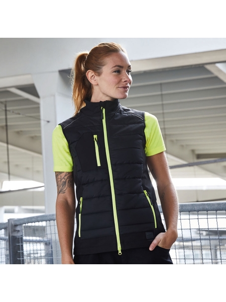 Gilet da donna in softshell personalizzato James & Nicholson Ladies' Hybrid Vest