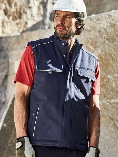 Gilet da lavoro personalizzato James & Nicholson Workwear Softshell Padded Vest - Solid