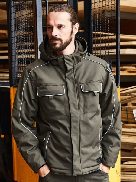 Giubbotto da lavoro personalizzato James & Nicholson Workwear Softshell Padded Jacket - Solid