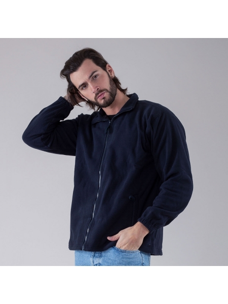 Giacca pile uomo con zip personalizzata Black Spider