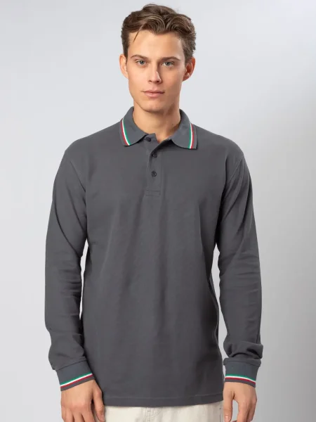 Magliette polo personalizzate Italy L/S Black Spider