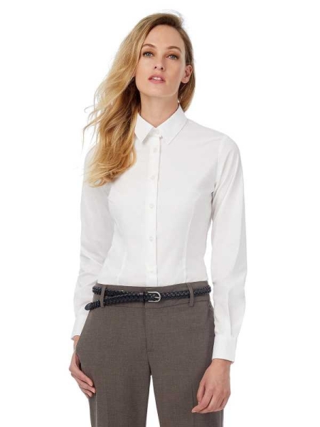 Camicia da donna personalizzata B&C Collection Black Tie LSL /Women