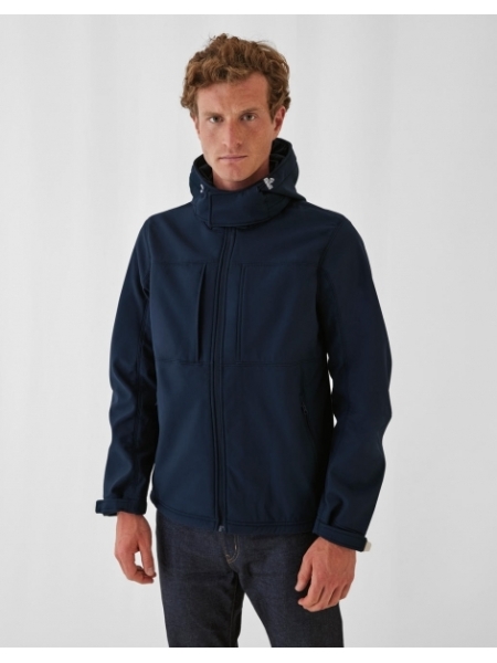 Softshell da uomo personalizzato B&C Collection Hooded Softshell/Men