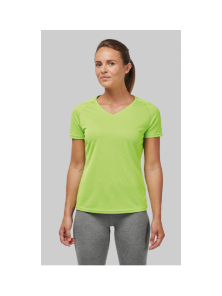T-shirt donna sportiva a manica corta scollo a V PROACT