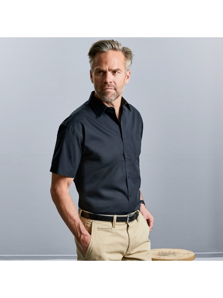 Camicie maniche corte uomo 100 cotone Russell