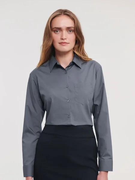 Camicia taschino donna in popeline Rusell