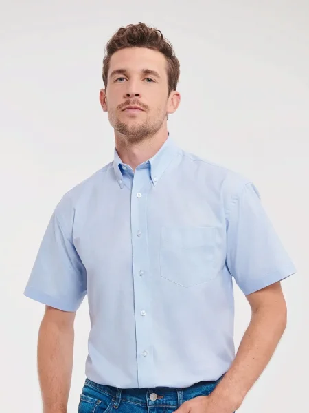 Camicia Men's Short Sleeve Easy Care Oxford Shirt Russell