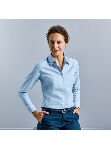 Camicia maniche lunghe donna Easy Care Oxford Shirt Rusell