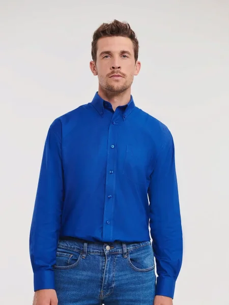 Camicia Men's Long Sleeve Easy Care Oxford Shirt Rusell