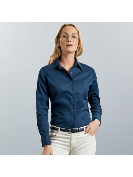 Camicia Ladies' Long Sleeve Classic Twill Shirt Rusell