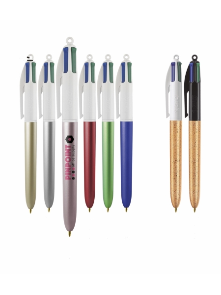 Penne BIC 4 Colori Botanical - Set Da 5 Con Fusti Floreali, 4 Colori Per Scrittura Continua