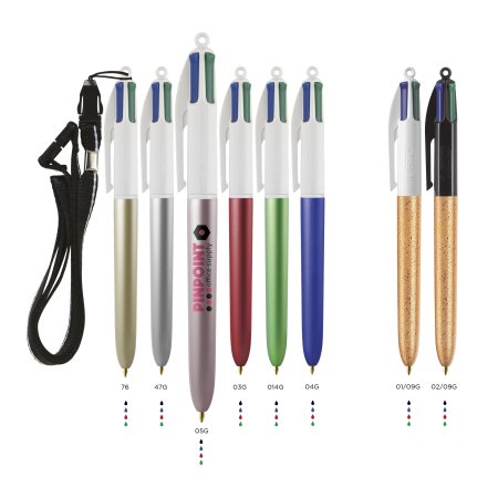 Bic 4 Colours Glacè con lanyard
