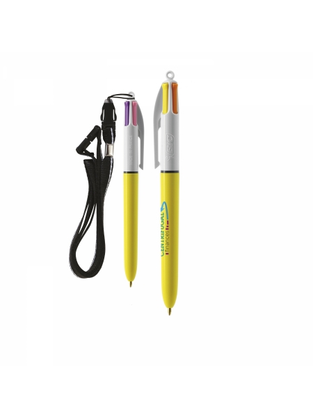Penna 4 colori Bic Sun con Lanyard integrato