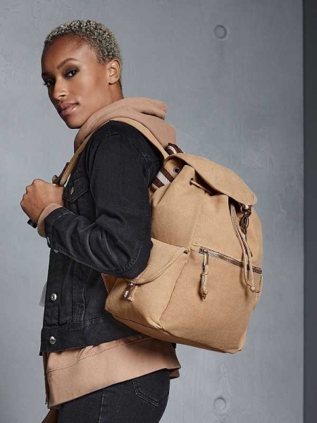 Zaino Vintage Canvas Backpack Quadra