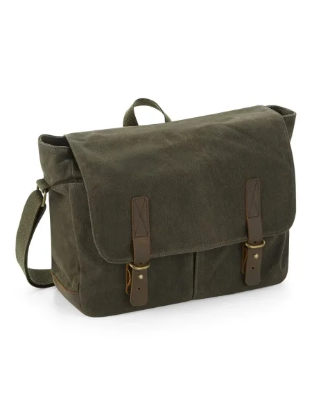Borsa tracolla porta pc personalizzata Quadra Heritage Waxed Canvas Messenger