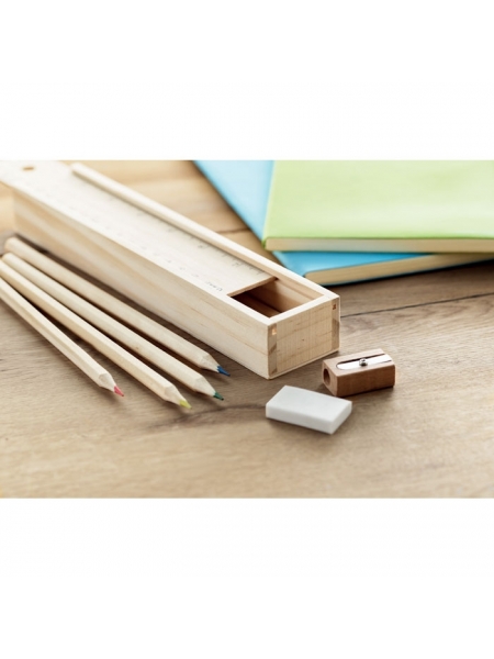 Set con 12 matite legno personalizzate in box