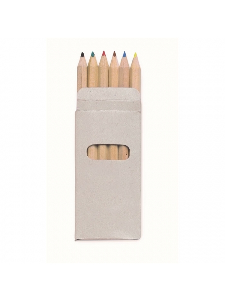Set di 6 gadget matite con logo colorate Abigail
