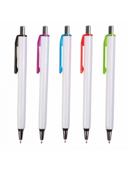 Penne personalizzate con clip trasparente fluo