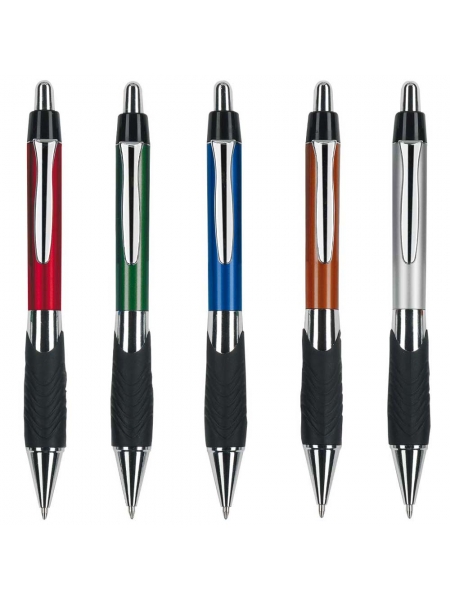Penne personalizzate in plastica con presa in gomma e clip in metallo