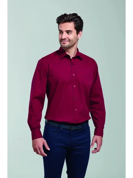 Camicia manica lunga in popeline personalizzabile uomo Premier