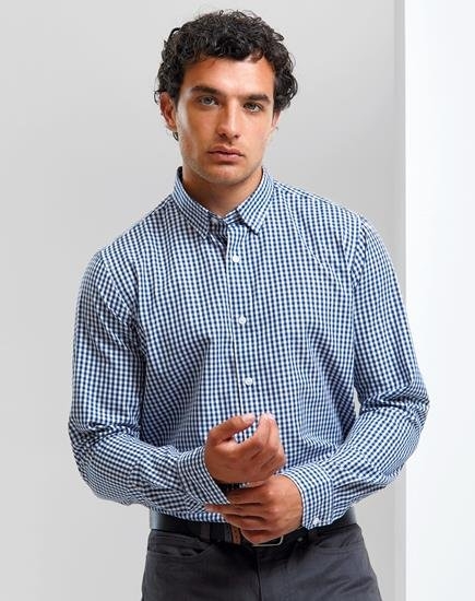 Camicia a quadretti uomo 110 g/m² personalizzabile Premier Maxton Check