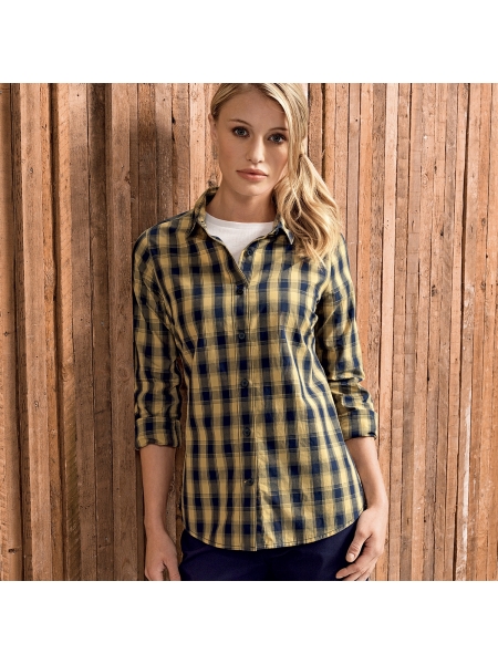Camicie Ladies' LSL 'Mulligan' Check Cotton Bar Shirt Premier