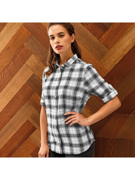 Camicie Ladies' LSL 'Ginmill' Check Cotton Bar Shirt Premier