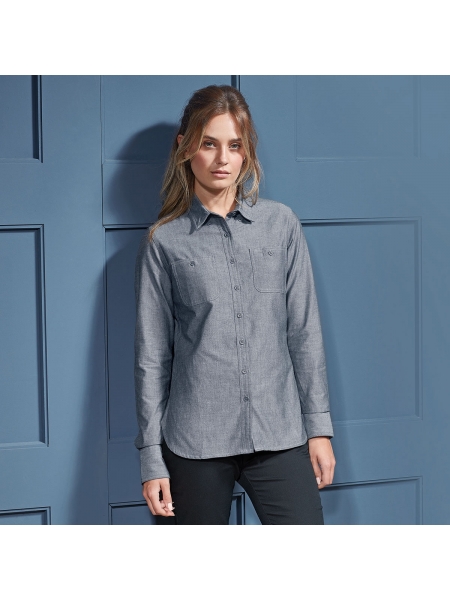 Camicie Women's Organic Chambray Fairtrade Shirt Premier