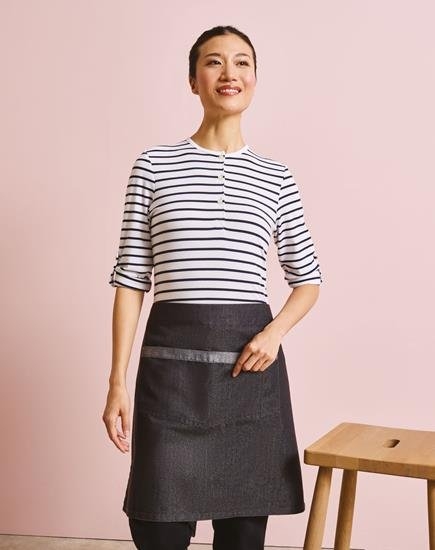 Grembiule corto unisex 275 g/m² personalizzabile Premier Domain Contrast Denim Waist Apron
