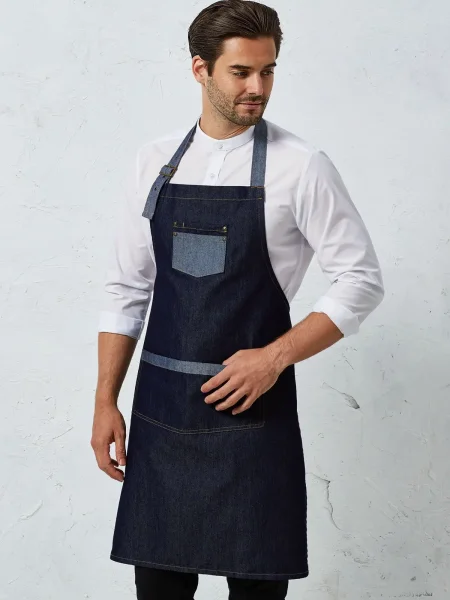Grembiule Domain Contrast Denim Bib Apron Premier