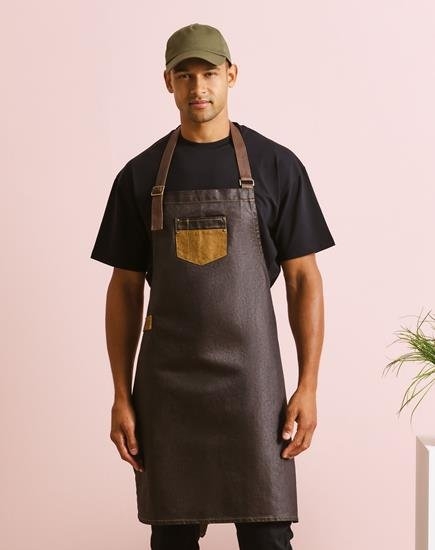 Grembiule unisex 350 g/m² personalizzabile Premier Division Waxed Look Denim With Faux Leather