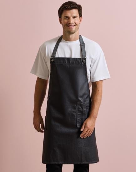 Grembiule unisex 350 g/m² personalizzabile personalizzabile District Waxed Look Denim Bib Apron