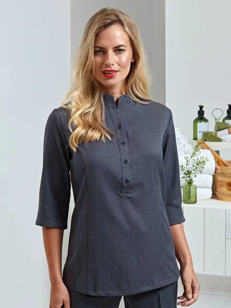 Casacca coreana donna effetto lino Button Up Premier