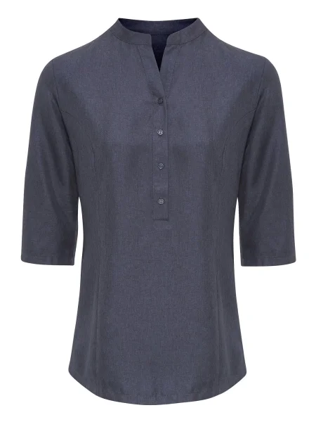 casacca-coreana-donna-effetto-lino-button-up-premier-black-heather-11.webp