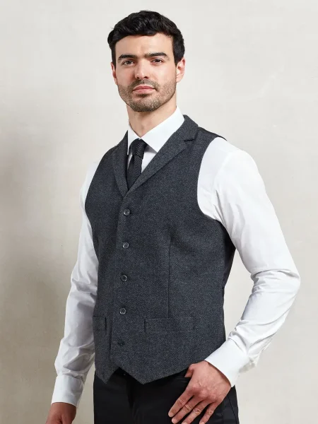 Gilet uomo misto lana Herringbone Waistcoat Premier
