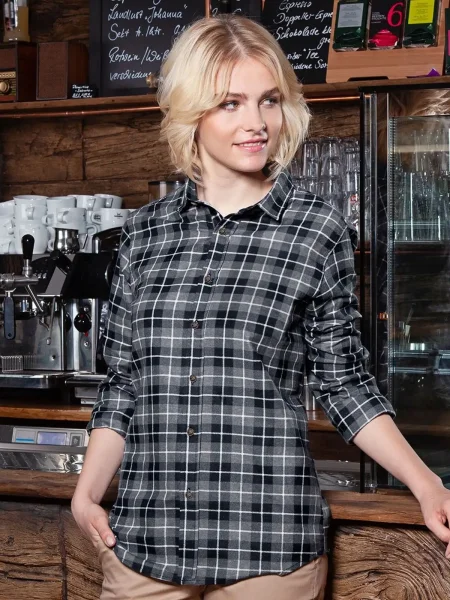Camicia da donna personalizzata Karlowsky Ladies' checked blouse Urban-Flair