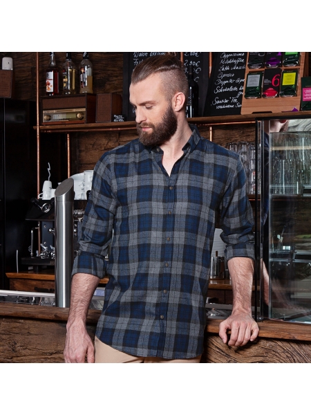 Camicia da uomo personalizzata Karlowsky Men's checked shirt Urban-Style